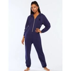 Savage x Fenty Cozy Comfy Hooded Jumpsuit Medieval Blue 8/10 Medium Unisex